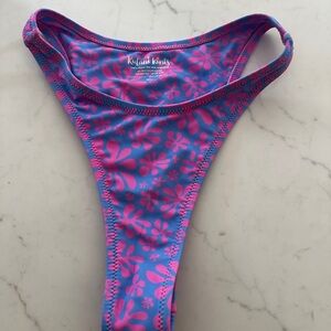 Women'sBlue and Pink Floral Bikini Bottom